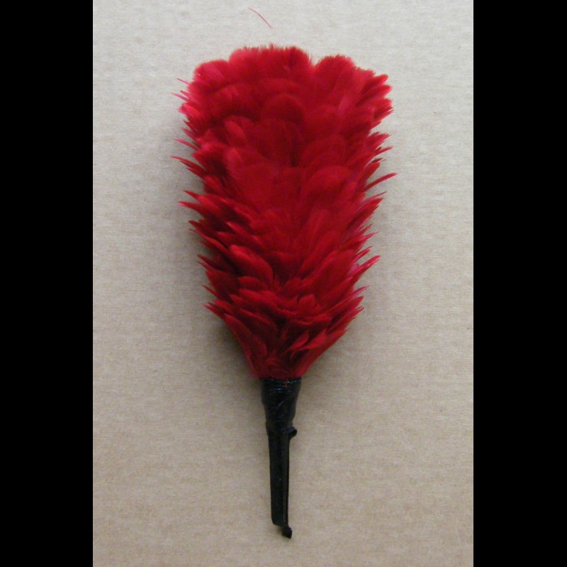 Plumet rouge 12 cm en plumes de poule