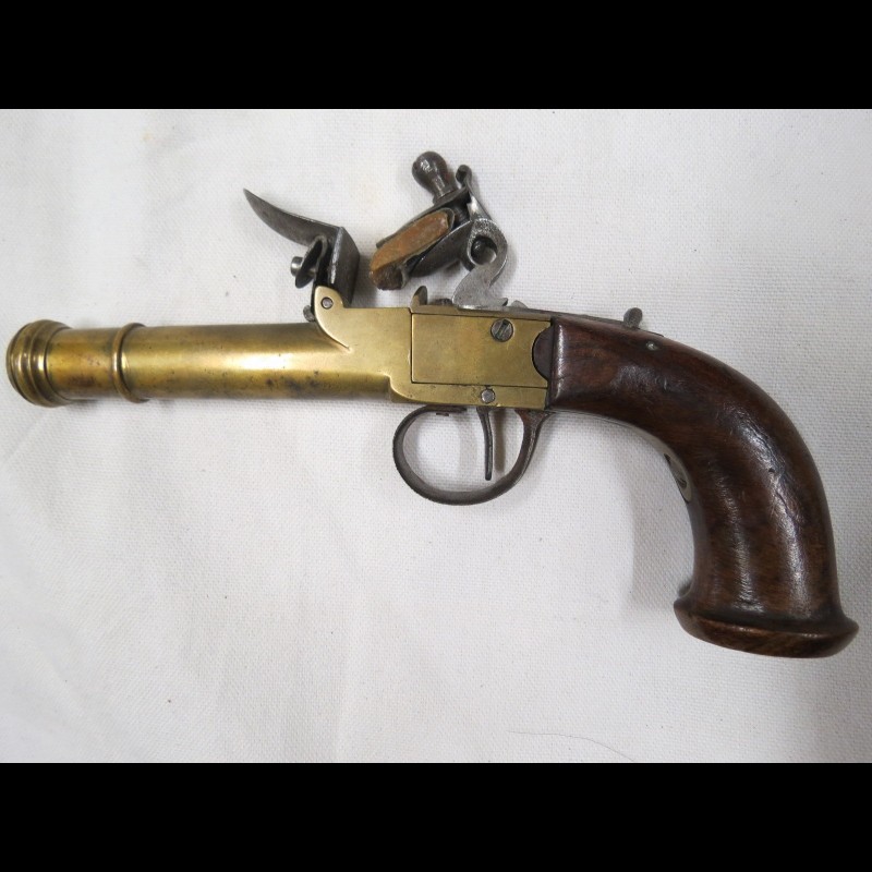 Pistolet de marine à silex système à l'écossaise 18 ème siècle